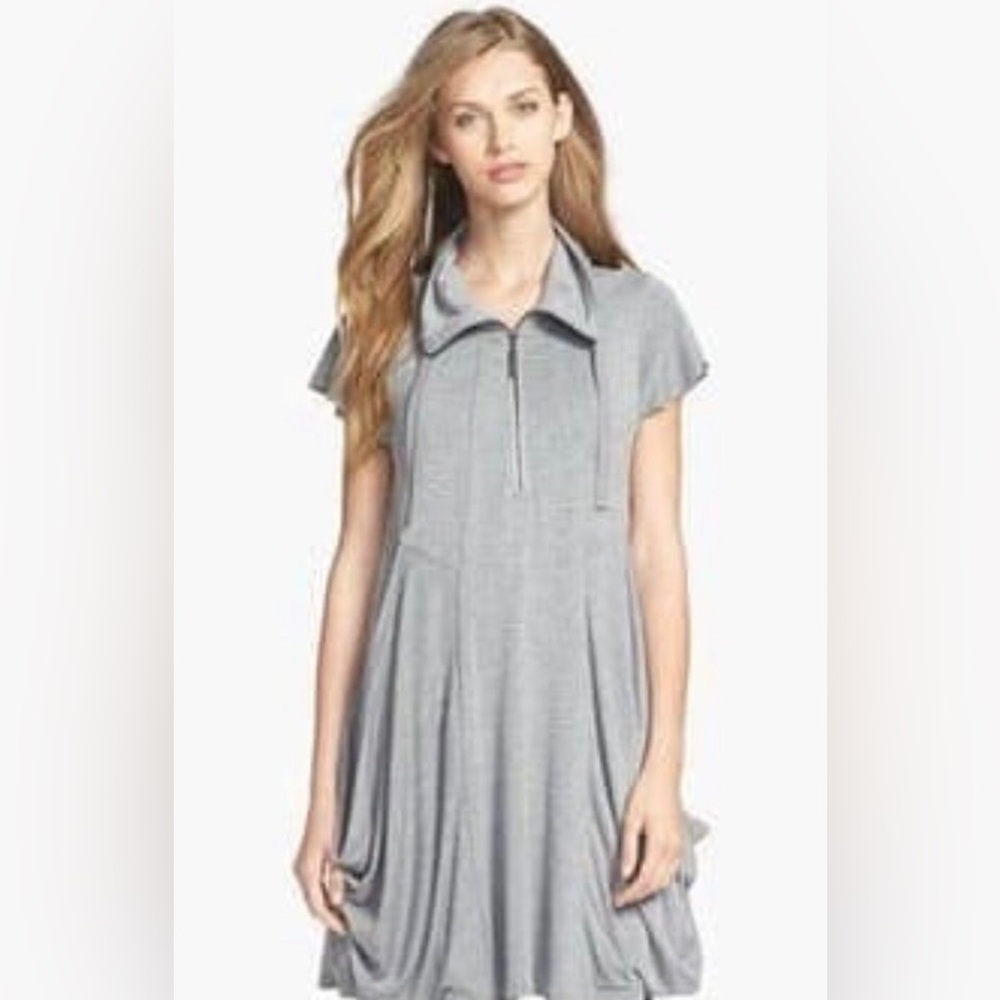 GREY KENSIE SPORTY T-SHIRT DRESS WITH POCKETS